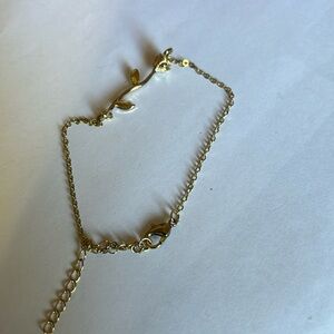 Gold plated rose design anklet for women